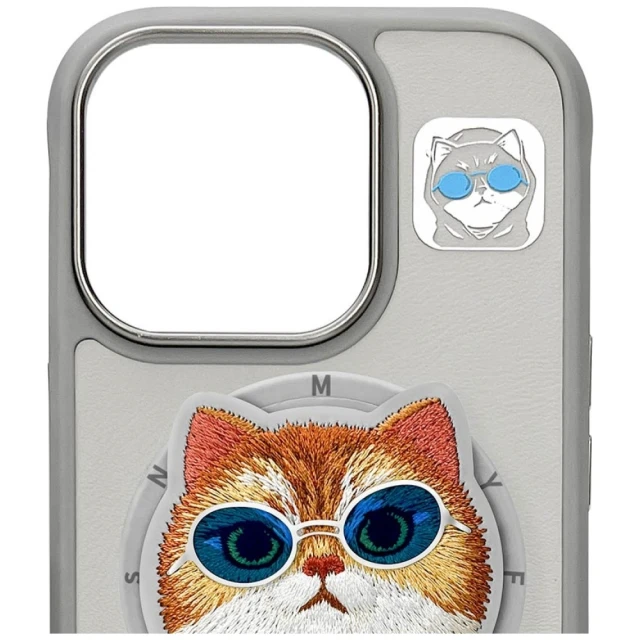 Чохол Nimmy Glasses Cool Cat для iPhone 16 Pro Gray with MagSafe (N-YJKM-CXZH-IP16-PRO-05)