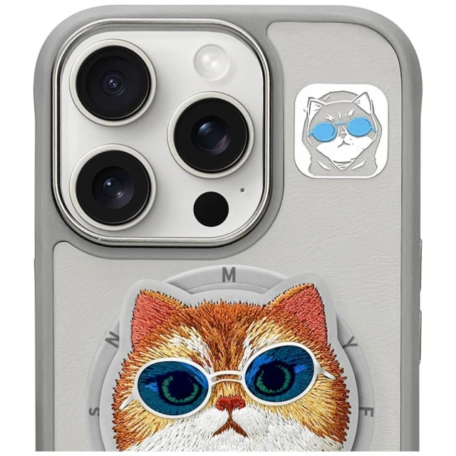 Чохол Nimmy Glasses Cool Cat для iPhone 16 Pro Max Gray with MagSafe (N-YJKM-CXZH-IP16-PRO-MAX-05)