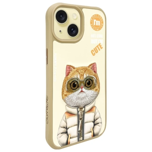 Чохол Nimmy Cool&Cute 2.0 Cat для iPhone 15 Khaki (N-KM-IP15-05-A)