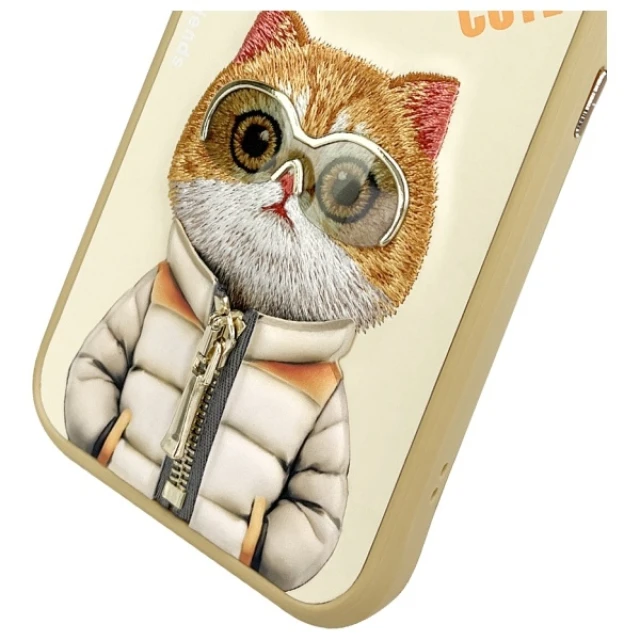 Чохол Nimmy Cool&Cute 2.0 Cat для iPhone 15 Pro Khaki (N-KM-IP15-PRO-05-A)