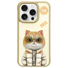 Чохол Nimmy Cool&Cute 2.0 Cat для iPhone 15 Pro Max Khaki (N-KM-IP15-PRO-MAX-05-A)