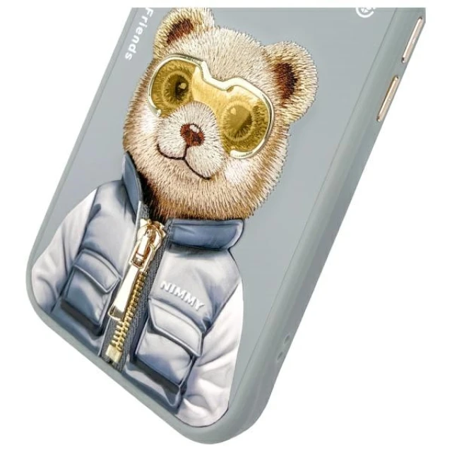 Чехол Nimmy Cool&Cute 2.0 Bear для iPhone 15 Gray (N-KM-IP15-011-A)