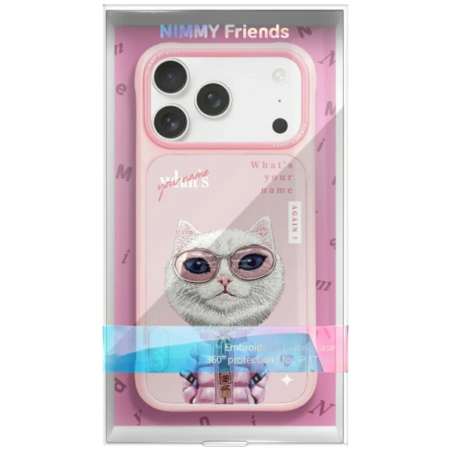 Чохол Nimmy Cool&Cute 2.0 Cat для iPhone 17 Pro Pink (N-KMLL-IP17-Pro-04)