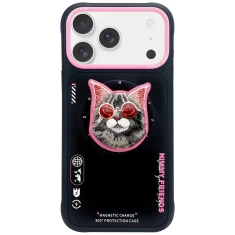 Чохол Nimmy Glasses Cool Cat для iPhone 17 Black Pink with MagSafe (N-YJKM-CXZH-IP17-018)