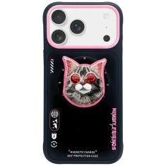 Чехол Nimmy Glasses Cool Cat для iPhone 17 Pro Black Pink with MagSafe (N-YJKM-CXZH-IP17-Pro-018)