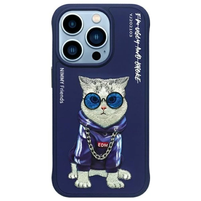 Чохол Nimmy Glasses Cool Cat для iPhone 15 Pro Max Blue (N-YJ-IP15-PRO-MAX-03)