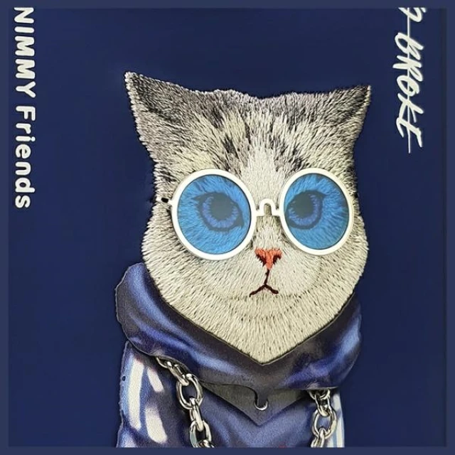 Чохол Nimmy Glasses Cool Cat для iPhone 15 Pro Max Blue (N-YJ-IP15-PRO-MAX-03)