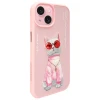 Чохол Nimmy Glasses Cool Cat для iPhone 15 Pink (N-YJ-IP15-04)