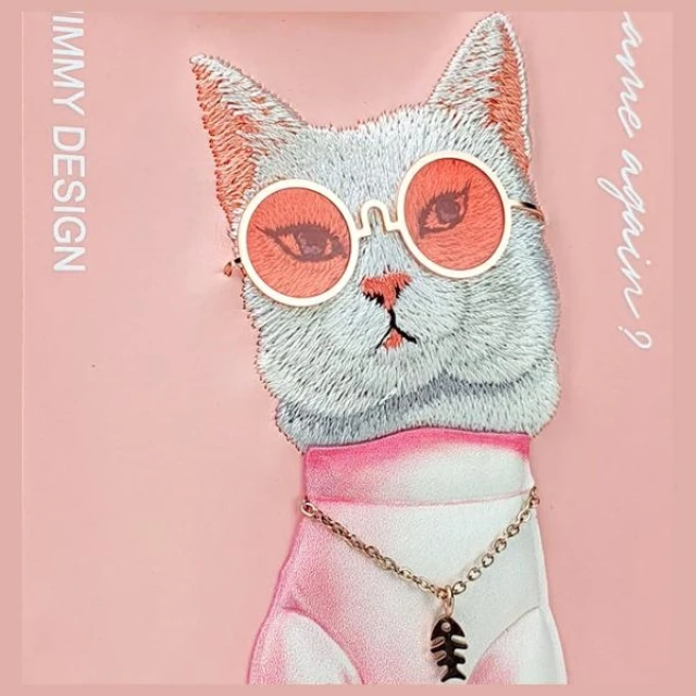 Чохол Nimmy Glasses Cool Cat для iPhone 15 Pro Pink (N-YJ-IP15-PRO-04)