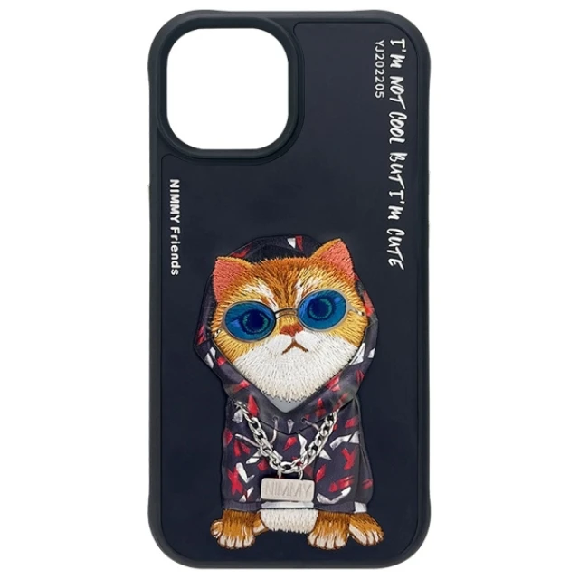 Чохол Nimmy Glasses Cool Cat для iPhone 15 Black (N-YJ-IP15-05-A)