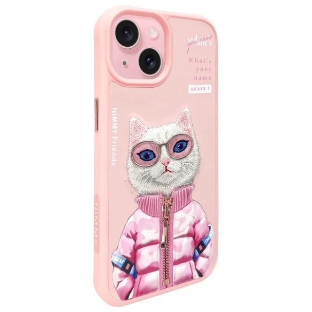 Чохол Nimmy Cool&Cute 2.0 Cat для iPhone 15 Pink (N-KM-IP15-04)