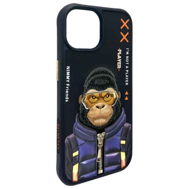 Чехол Nimmy Cool&Cute 2.0 Monkey для iPhone 15 Black (N-KM-IP15-016)