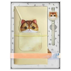 Набір 2в1 Nimmy Big Eyed Pet 2.0 Cat блокнот + ручка Olive (N-XDY-SZB-05)