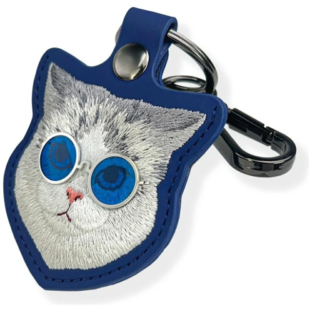 Чохол-брелок Nimmy для AirTag Glasses Cool Cat Blue (N-YJ-YSK-03)