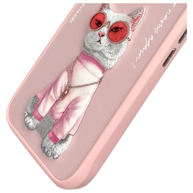 Чохол Nimmy Glasses Cool Cat для iPhone 16 Pink (N-YJ-IP16-04)