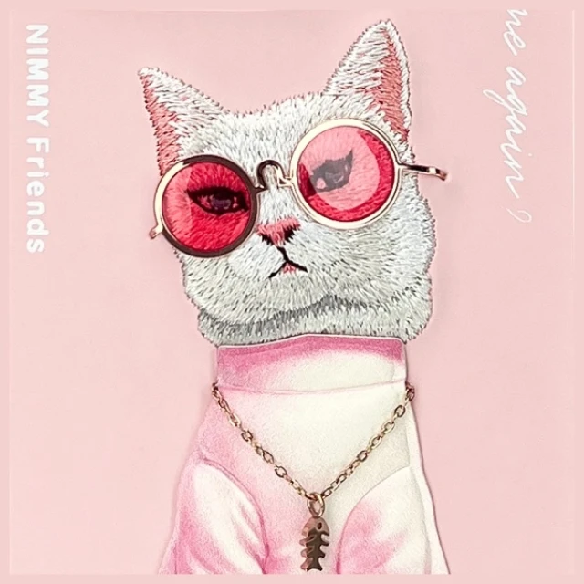 Чохол Nimmy Glasses Cool Cat для iPhone 16 Pro Max Pink (N-YJ-IP16-PRO-MAX-04)