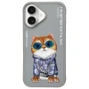 Чехол Nimmy Glasses Cool Cat для iPhone 16 Gray (N-YJ-IP16-05-B)