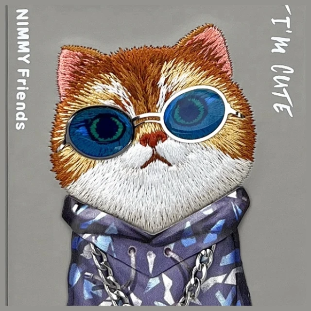 Чохол Nimmy Glasses Cool Cat для iPhone 16 Pro Gray (N-YJ-IP16-PRO-05-B)