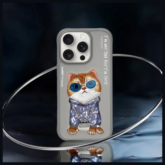 Чохол Nimmy Glasses Cool Cat для iPhone 16 Pro Max Gray (N-YJ-IP16-PRO-MAX-05-B)