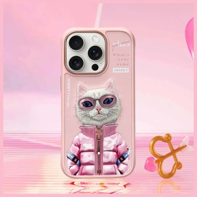 Чехол Nimmy Cool&Cute 2.0 Cat для iPhone 16 Pro Max Pink (N-KM-IP16-PRO-MAX-04)
