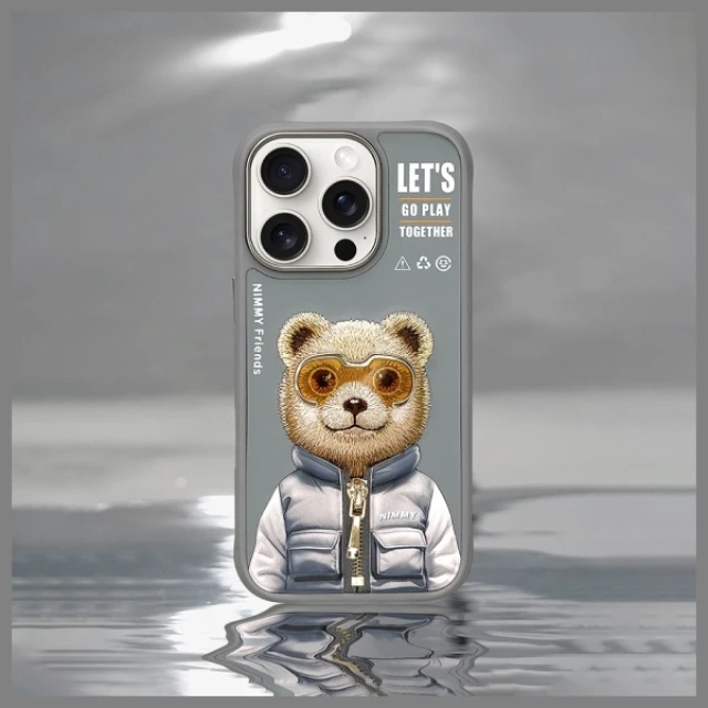Чохол Nimmy Cool&Cute 2.0 Bear для iPhone 16 Pro Gray (N-KM-IP16-PRO-011)