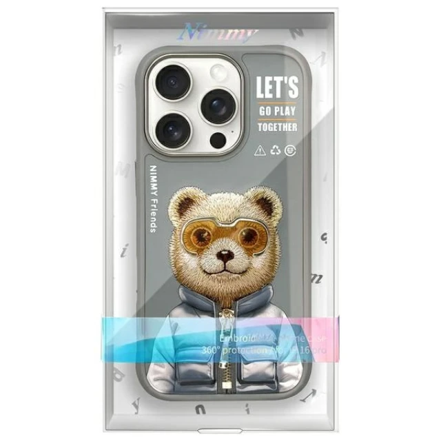 Чохол Nimmy Cool&Cute 2.0 Bear для iPhone 16 Pro Gray (N-KM-IP16-PRO-011)
