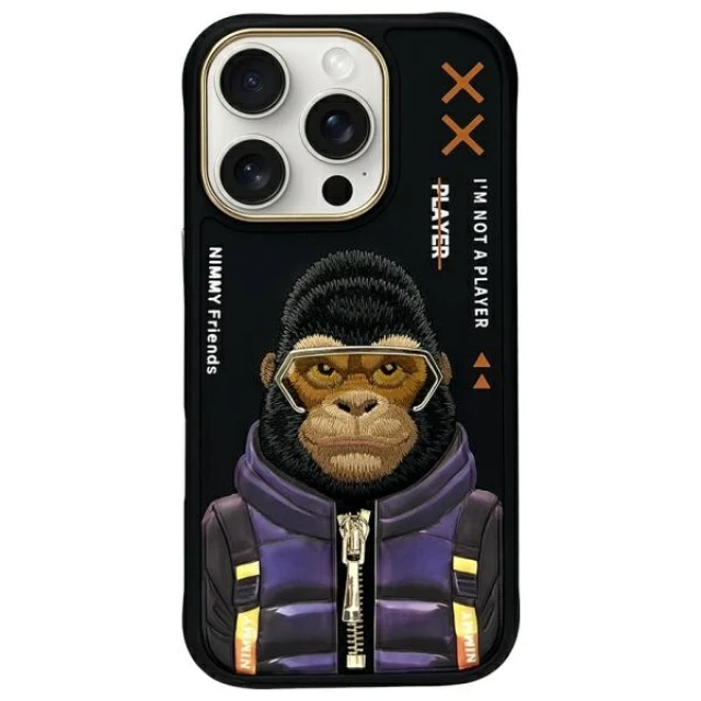 Чохол Nimmy Cool&Cute 2.0 Monkey для iPhone 16 Pro Max Black (N-KM-IP16-PRO-MAX-016)
