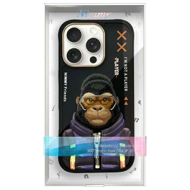 Чохол Nimmy Cool&Cute 2.0 Monkey для iPhone 16 Pro Max Black (N-KM-IP16-PRO-MAX-016)