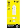 Зарядний пристрій автомобільний Budi USB + кабель USB-C White (BD062T)