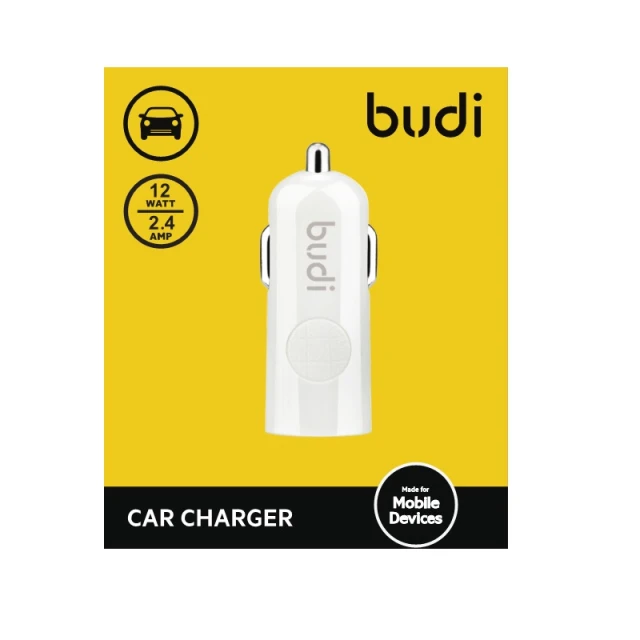 Зарядное устройство автомобильное Budi USB White (BD062)