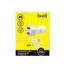 Зарядка автомобільна Budi 2xUSB 24W + кабель Lightning 1,2м White (BD622LW)