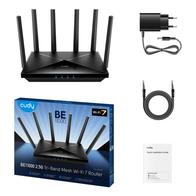 Роутер CUDY WR11000 2.5G Wi-Fi 7 Tri-band (6971690793357)