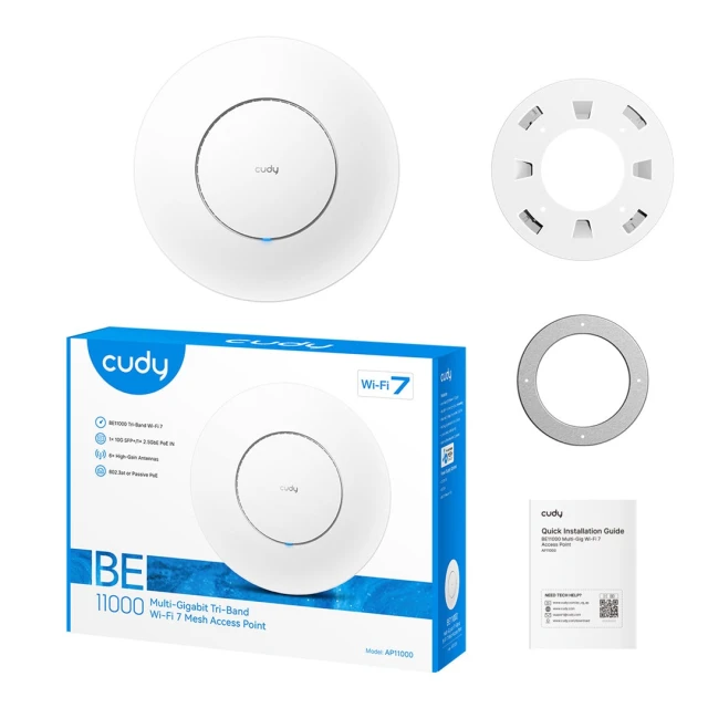 Точка доступу CUDY AP11000 Wi-Fi 7 BE11000 (6971690793586)