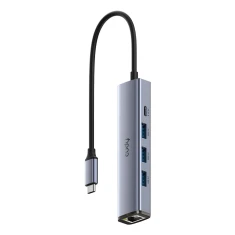 Хаб CUDY USB UH605 5-IN-1 с Gigabit Ethernet (6971690794408)