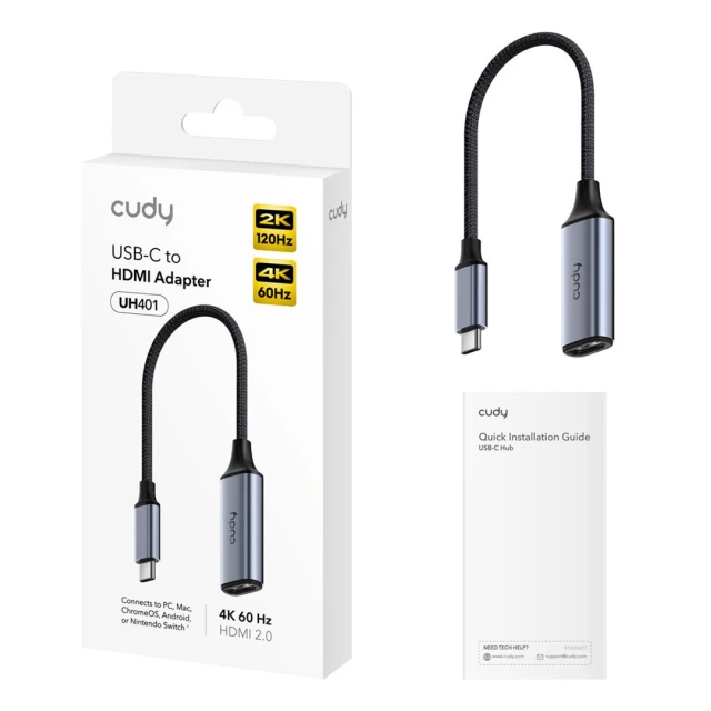 USB-хаб CUDY UH401 HDMI (6971690794477)