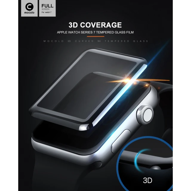 Скло захисне Mocolo 3D Glass Full Glue Apple Watch 7/8 41 мм (PG6511)