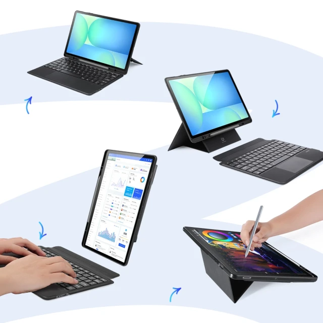 Чохол з клавіатурою Dux Ducis DK для Samsung Tab S10 FE Plus з підсвіткою Black (6971824155587)