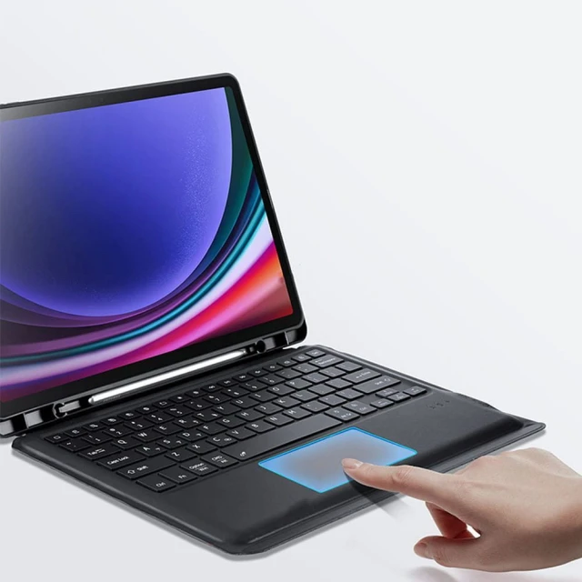 Чохол Dux Ducis DK складаний з бездротовою клавіатурою для Samsung Galaxy Tab S10 Plus / S9 Plus / S9 FE Plus Black (6971824159479)