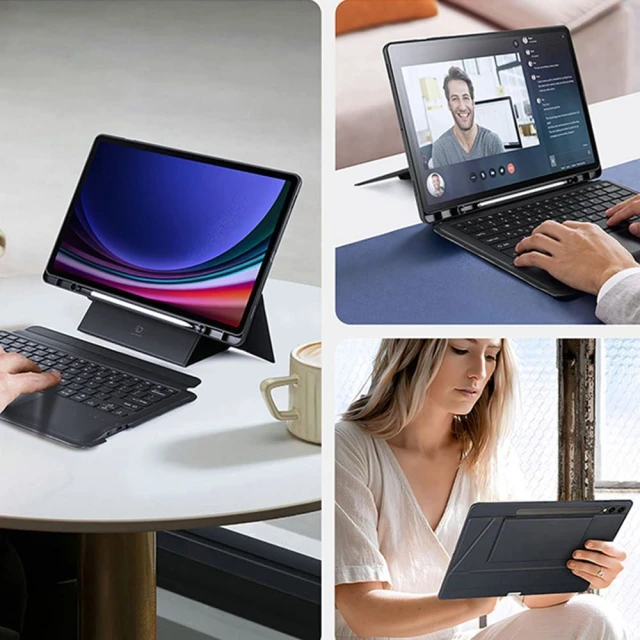 Чохол Dux Ducis DK складаний з бездротовою клавіатурою для Samsung Galaxy Tab S10 Plus / S9 Plus / S9 FE Plus Black (6971824159479)