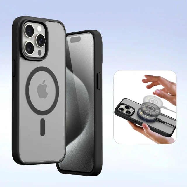 Чохол Dux Ducis Lawa для iPhone 15 Pro Black with MagSafe (6971824163155)