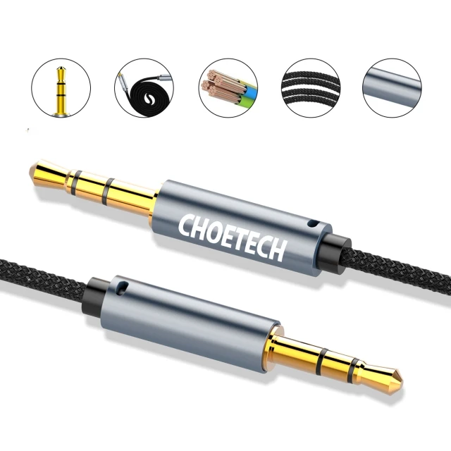 Кабель Choetech AUX002 mini jack 3.5mm 1.2m Black (6971824972627)