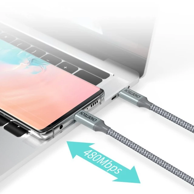 Кабель Choetech USB-C to USB-C 100W 1.8m Grey (XCC-1002-GY)