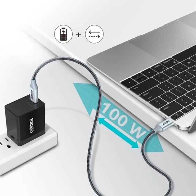 Кабель Choetech USB-C to USB-C 100W 1.8m Grey (XCC-1002-GY)