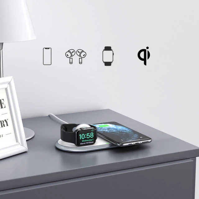 Бездротовий зарядний пристрій Choetech 2-in-1 10W White (T317)