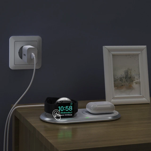 Бездротовий зарядний пристрій Choetech 2-in-1 10W White (T317)