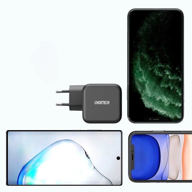 Мережевий зарядний пристрій Choetech FC 61W USB-C Black (Q6006-EU)