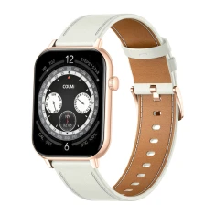 Смарт-годинник Colmi C28 Gold + White шкіряний ремінець