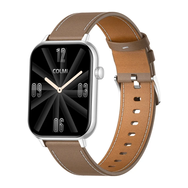 Смарт-годинник Colmi C28 Silver + Brown шкіряний ремінець (C28)
