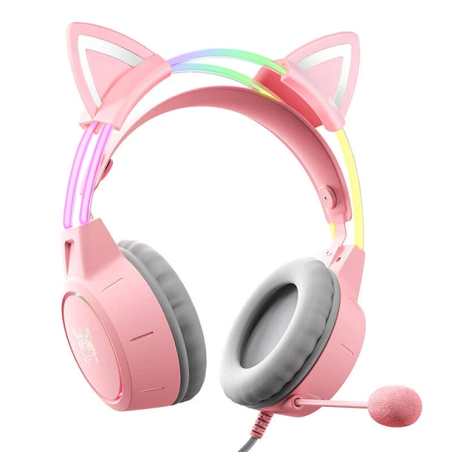 Навушники ігрові ONIKUMA X15Pro з котячими вухами Pink (6972470562293)