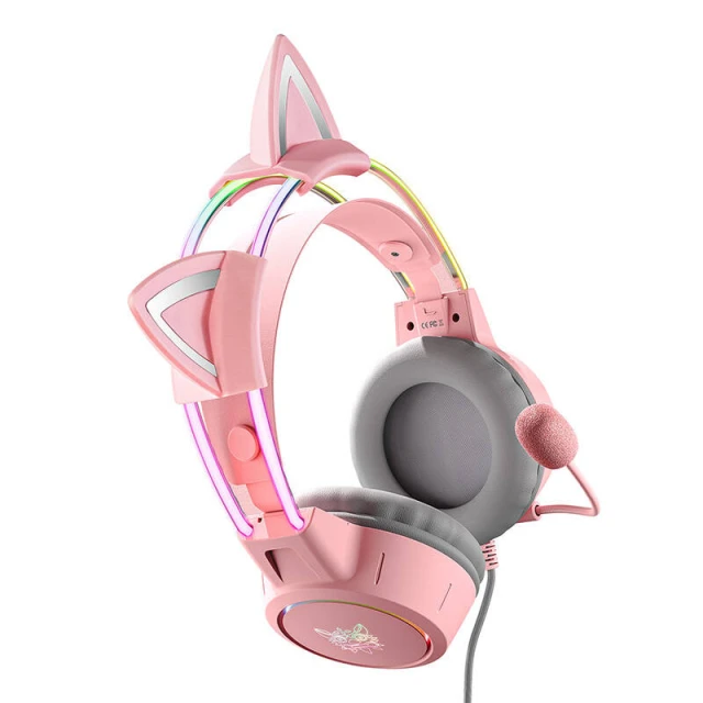 Навушники ігрові ONIKUMA X15Pro з котячими вухами Pink (6972470562293)